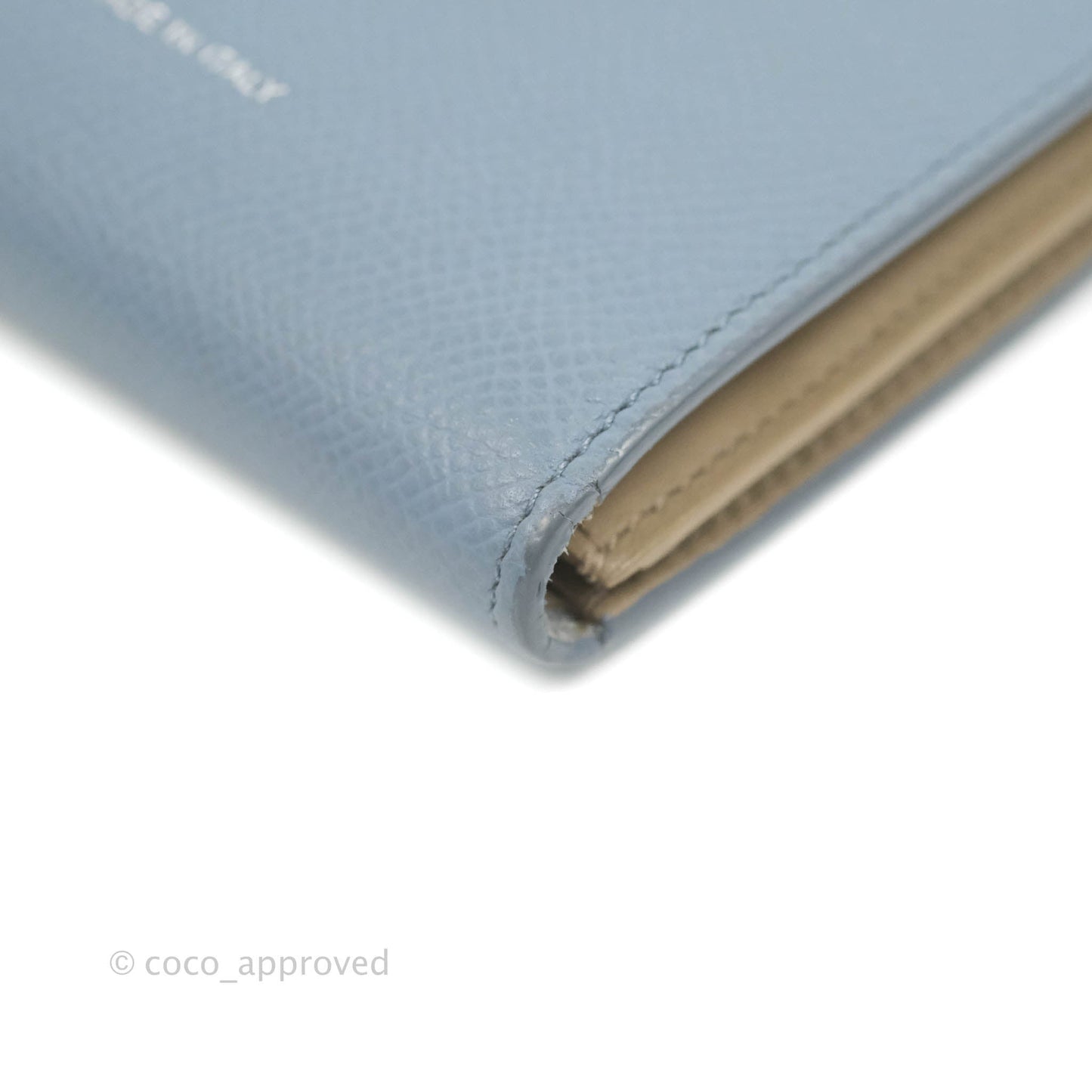 Celine Strap Medium Wallet Grained Leather Blue/Taupe