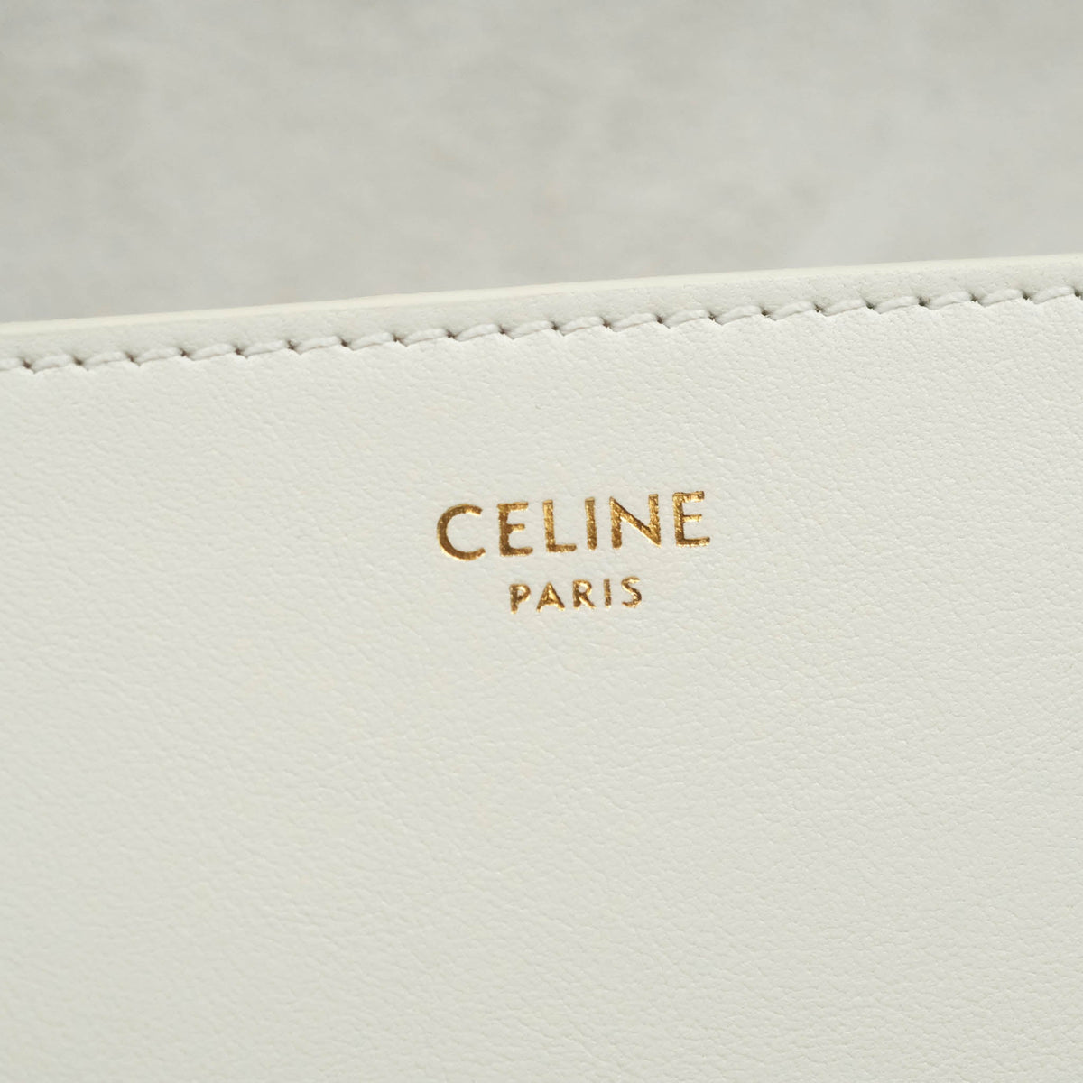 Celine Folco Cuir Triomphe White Smooth Calfskin
