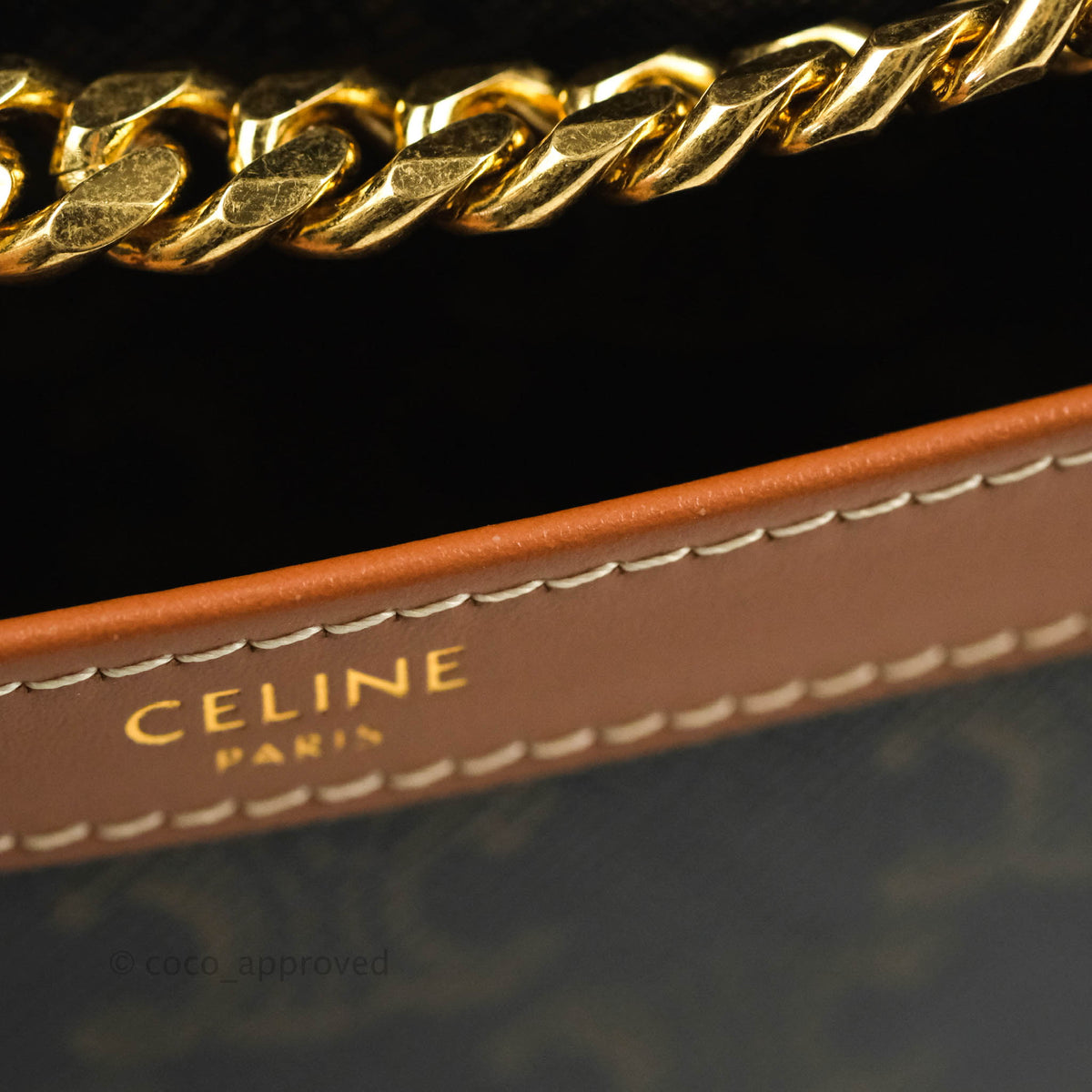 Celine Small Patapans in Triomphe Canvas Tan