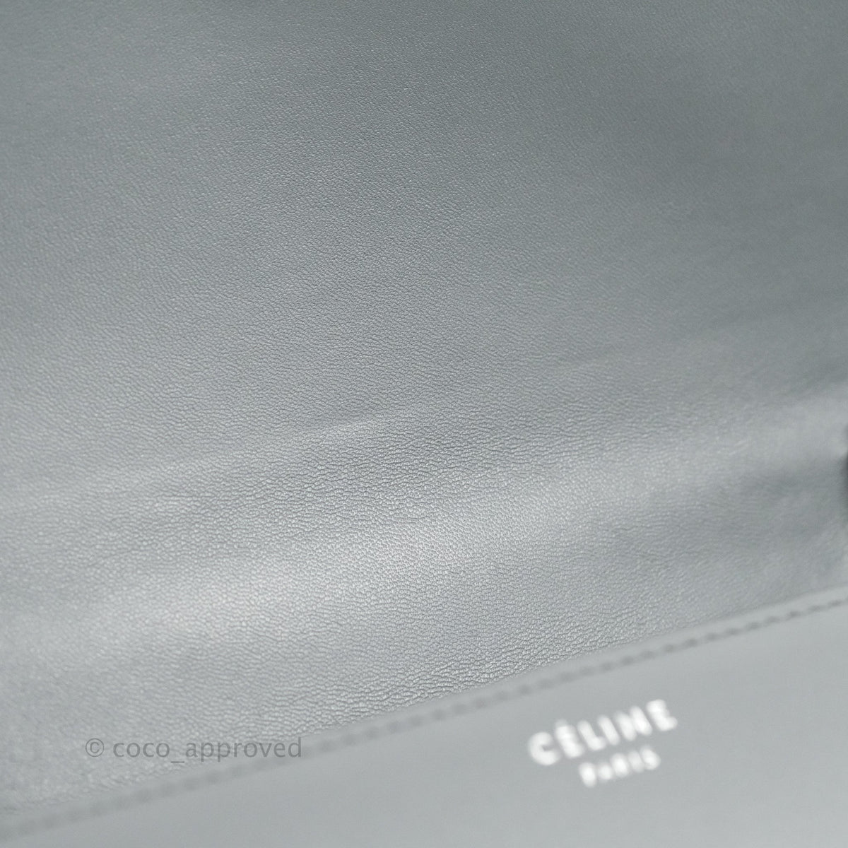 Celine Medium Classic Box Flap Grey Calfskin