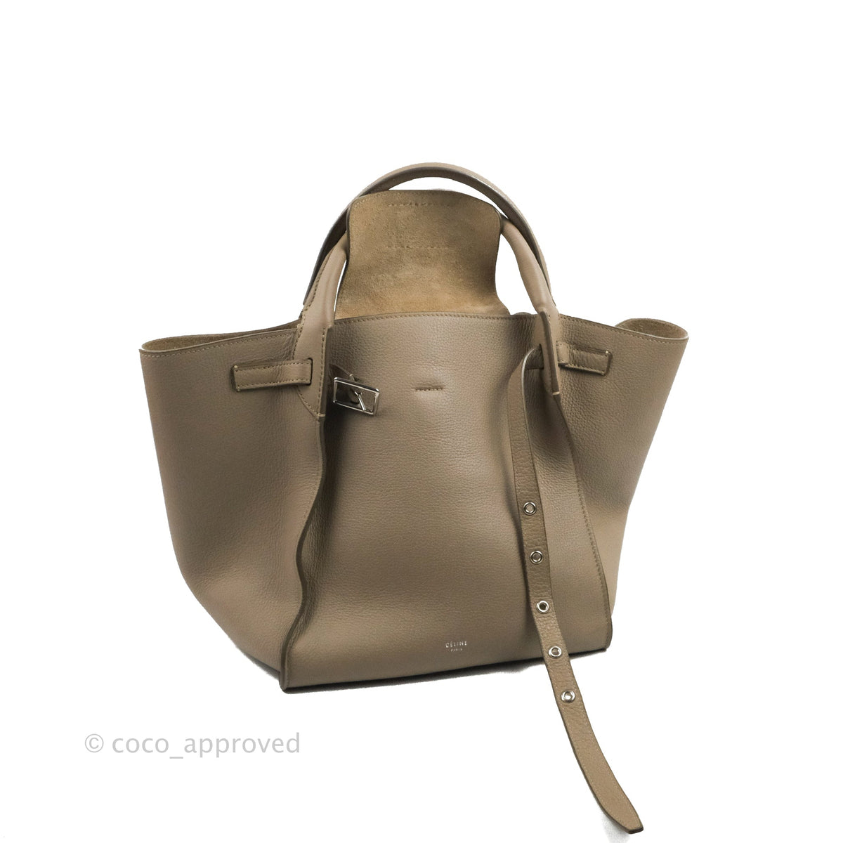Celine Small Big Bag Light Taupe Supple Grained Leather Silver Hardware