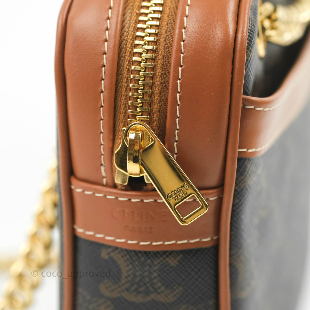 Celine Small Patapans in Triomphe Canvas Tan