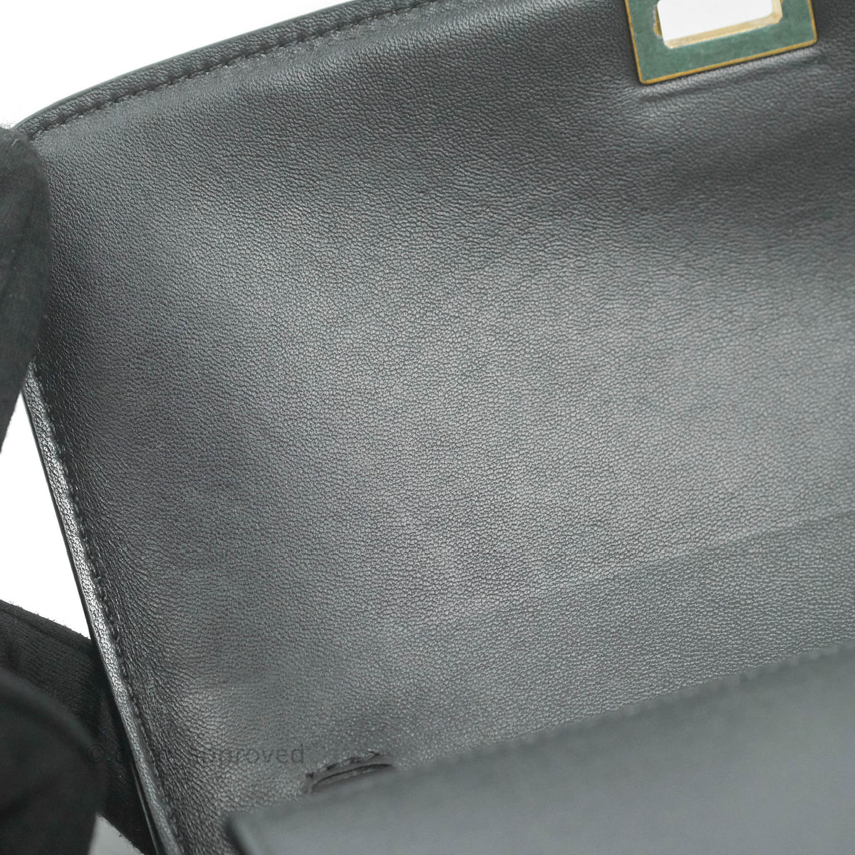 Celine Medium Classic Box Flap Dark Grey Liege Calfskin