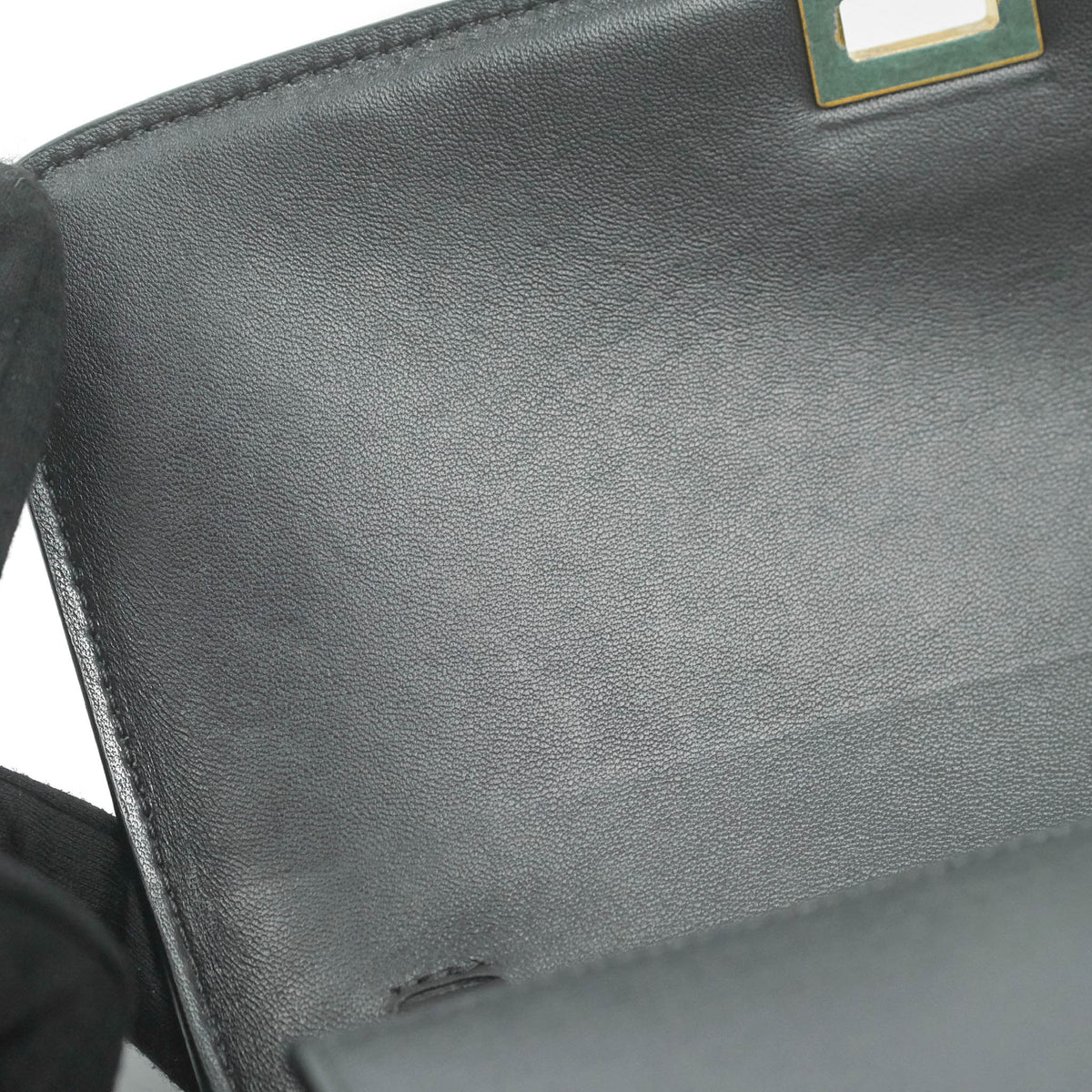 Celine Medium Classic Box Flap Dark Grey Liege Calfskin