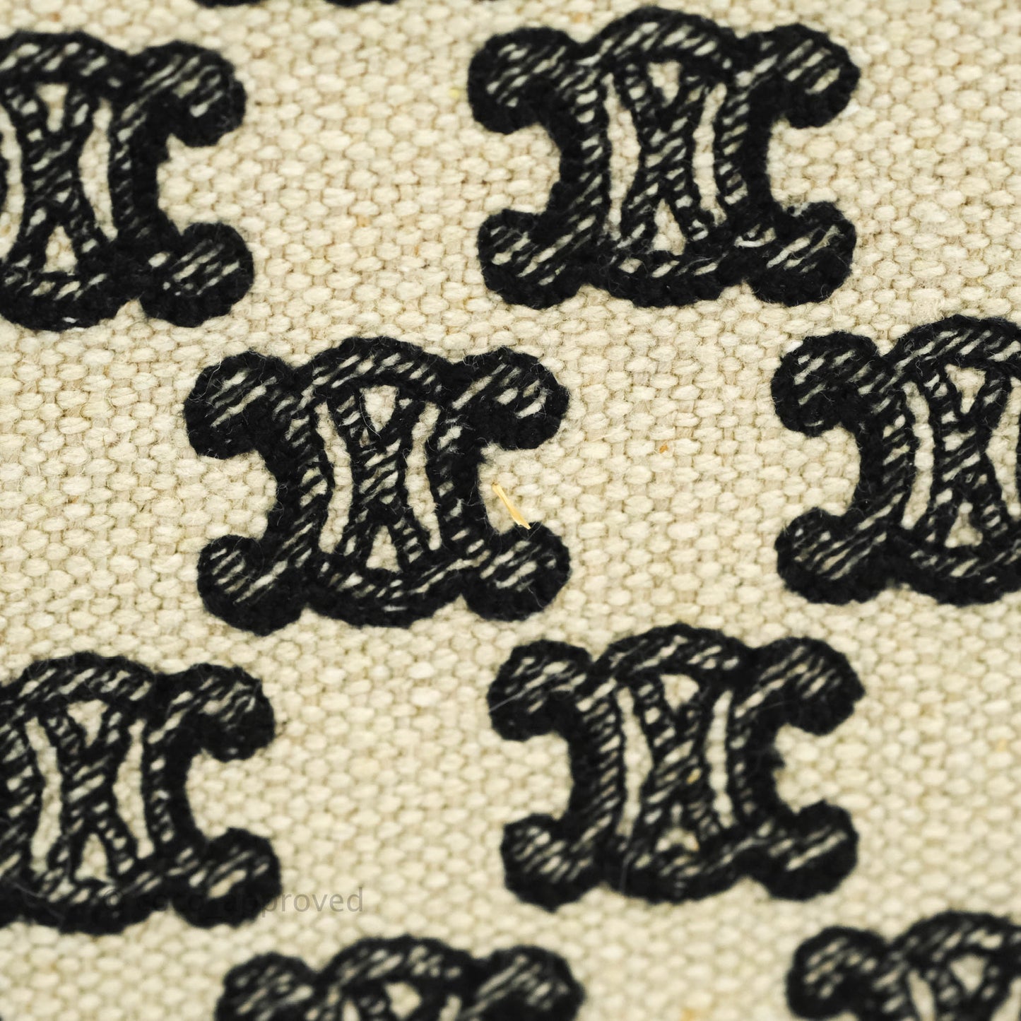 Celine Small Cabas Vertical Tote Triomphe Embroidery Black Textlie