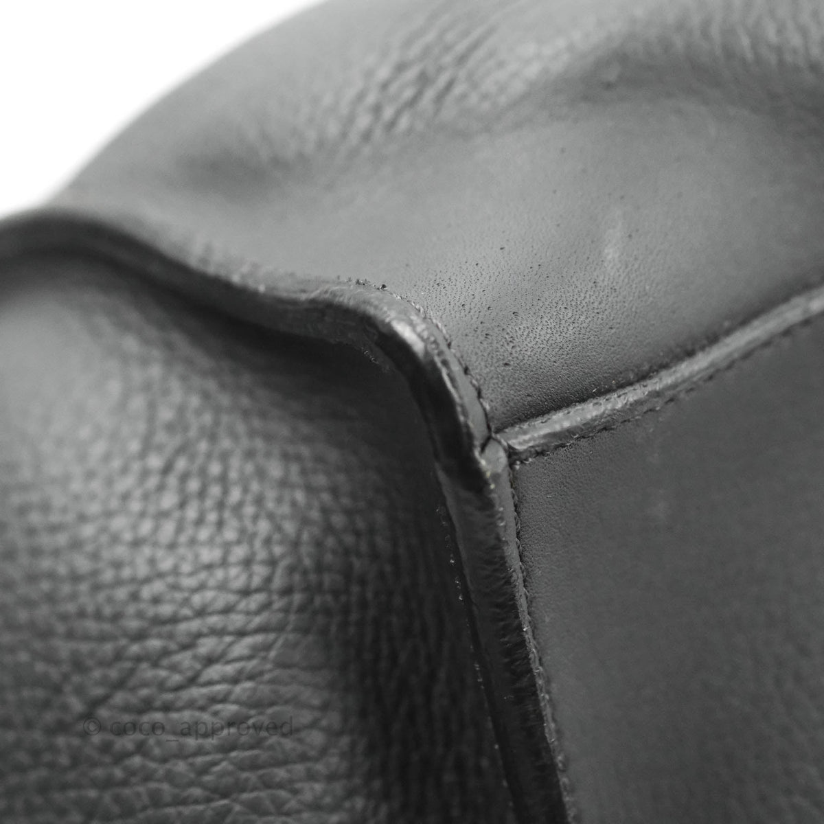 Celine Small Big Bag Black Supple Grained Leather Silver Hardware Dark Grey