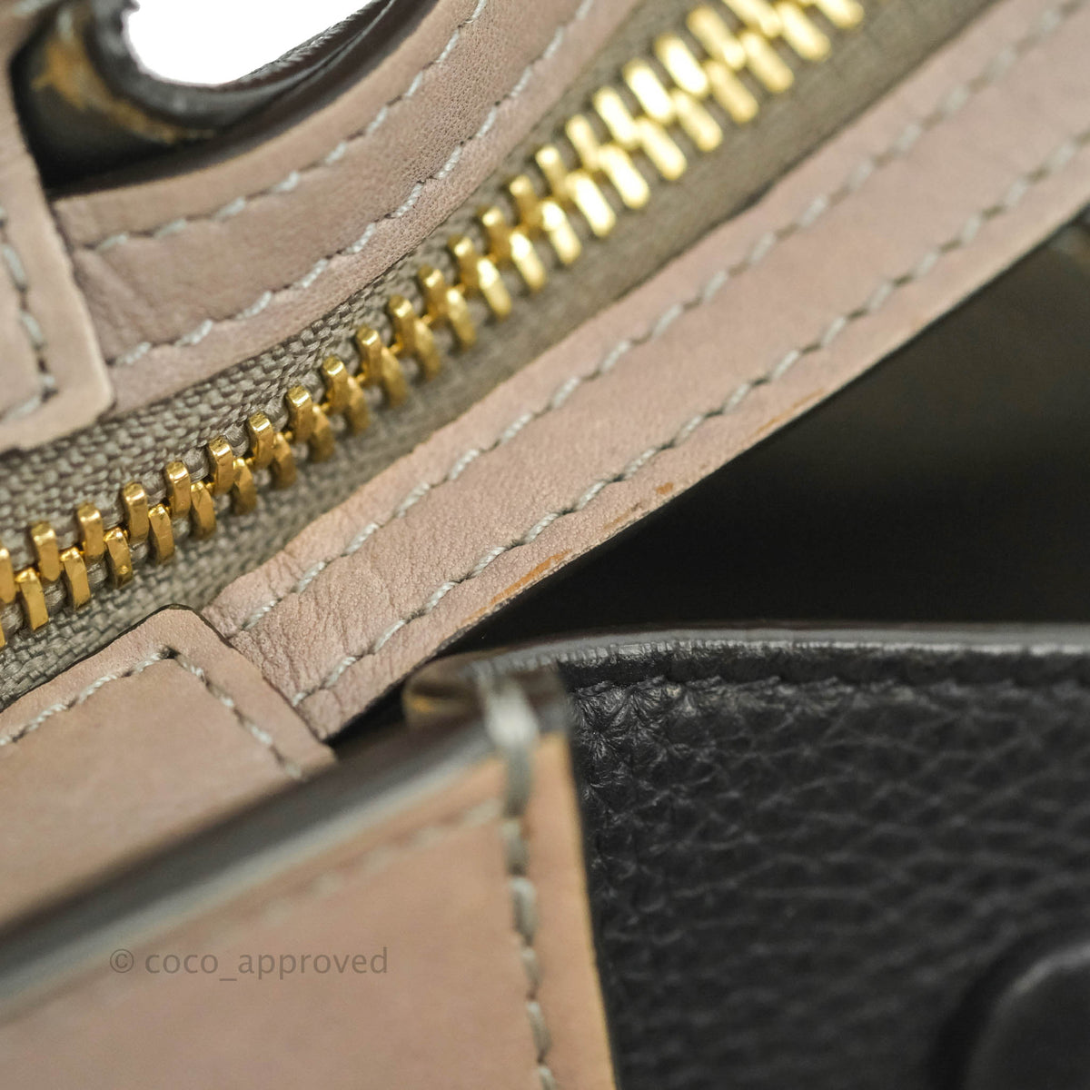 Celine Sleek Calfskin Small Tri-Color Trapeze Dark Blue