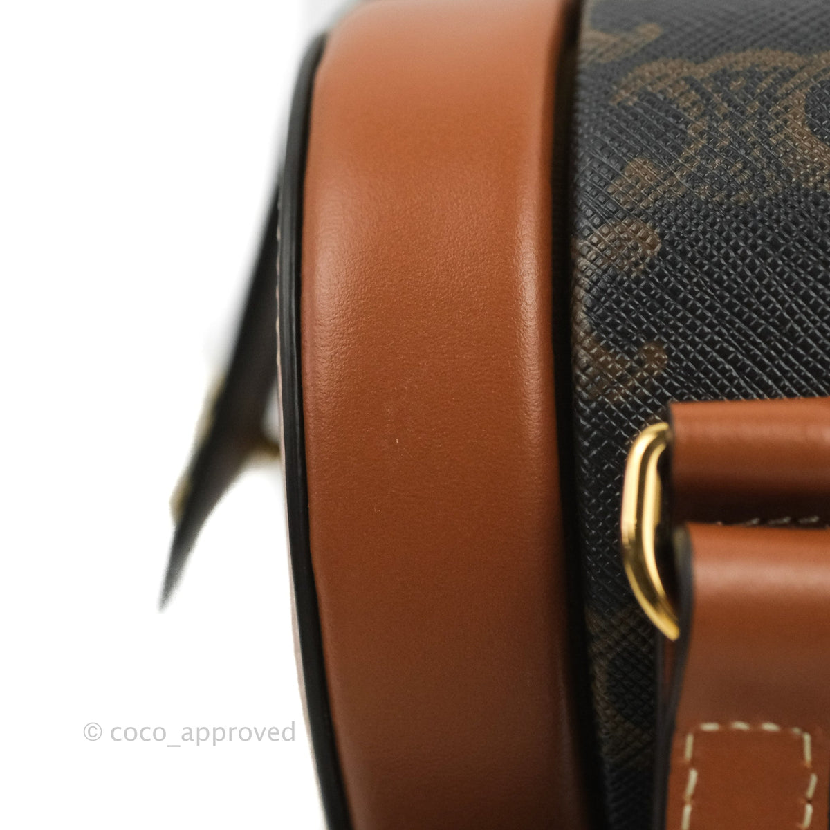 Celine Heart Tambour Bag Triomphe Canvas Tan