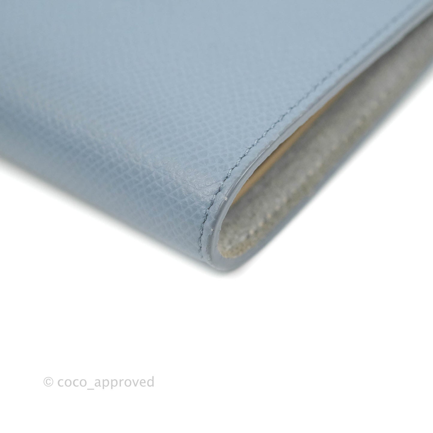 Celine Strap Medium Wallet Grained Leather Blue/Taupe