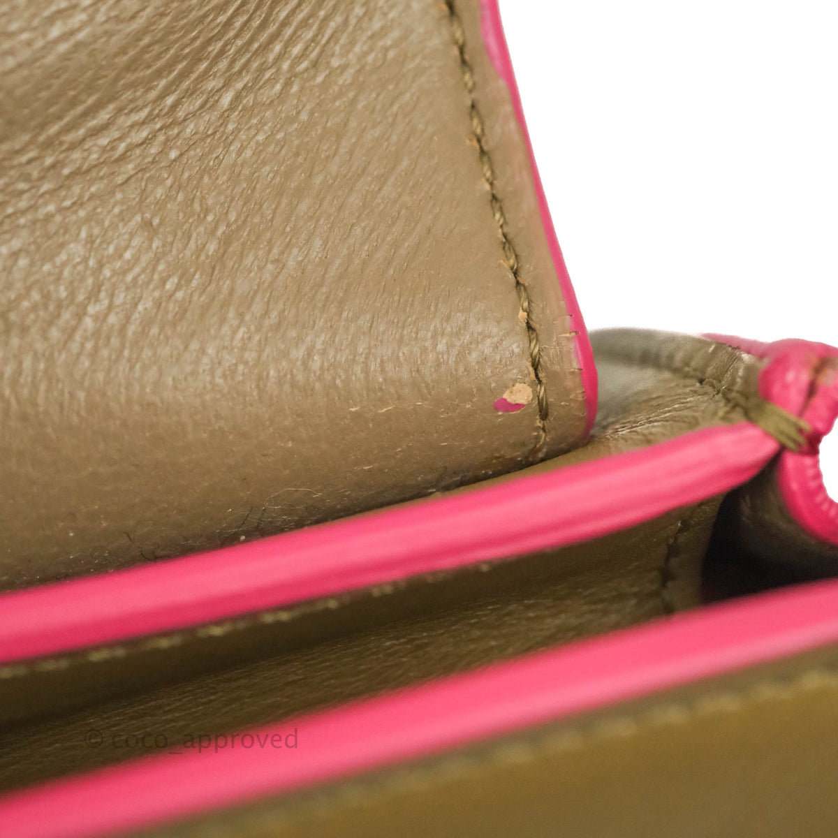 Celine Small Sleek Trapeze Beige Neon Pink Calfskin
