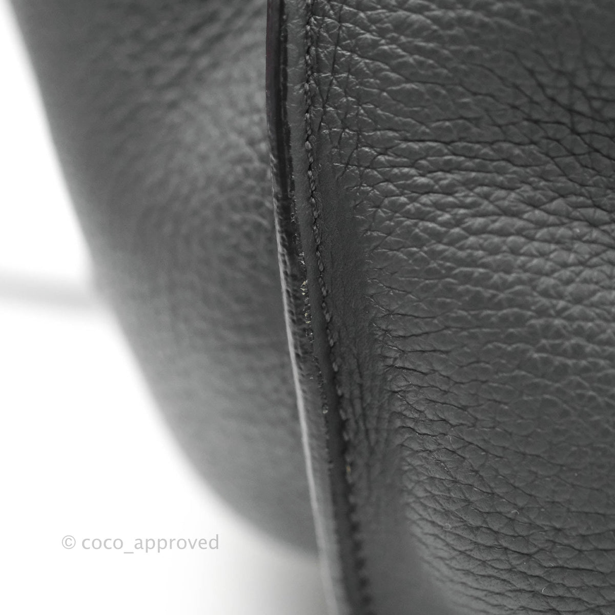 Celine Small Big Bag Black Supple Grained Leather Silver Hardware Dark Grey