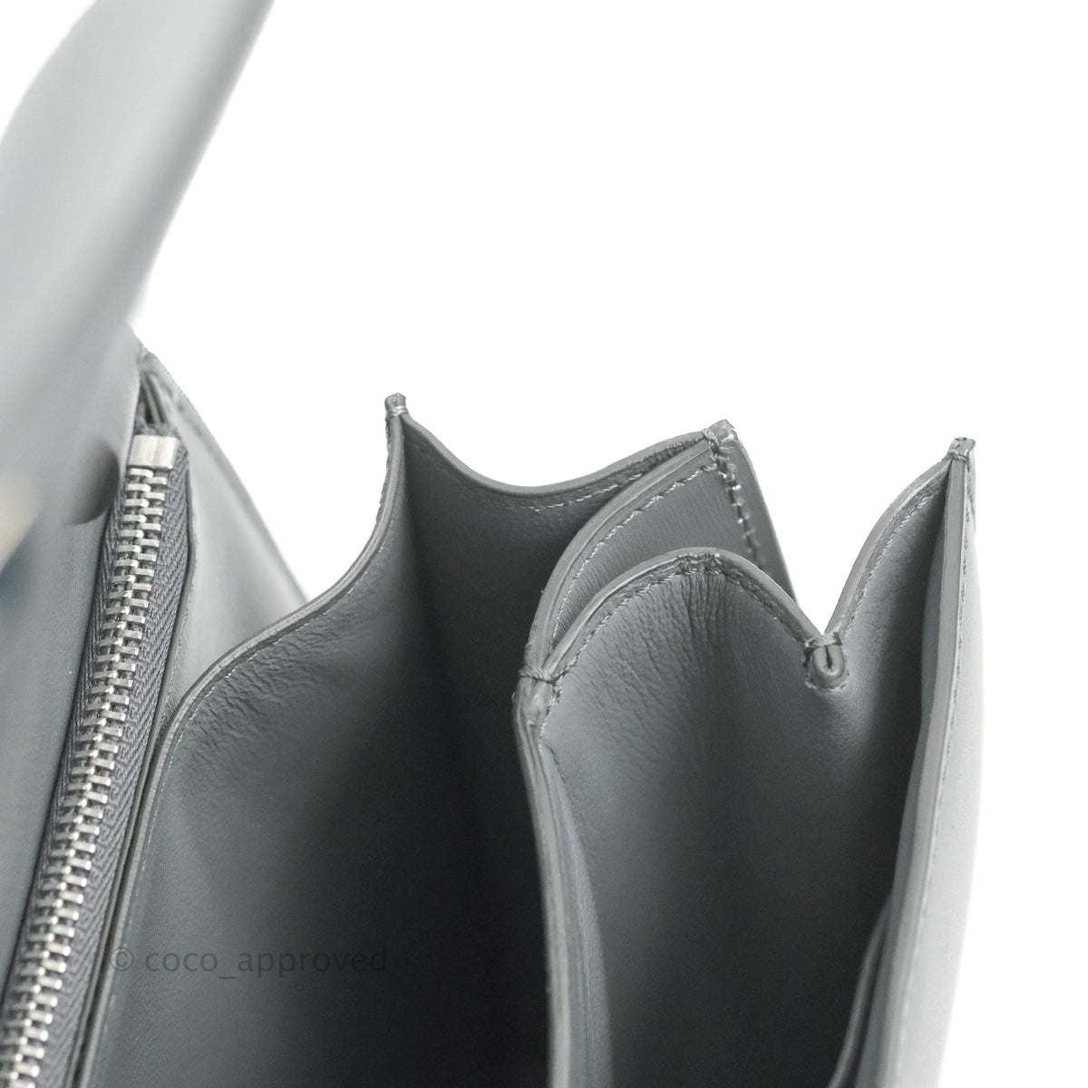 Celine Medium Classic Box Flap Grey Calfskin