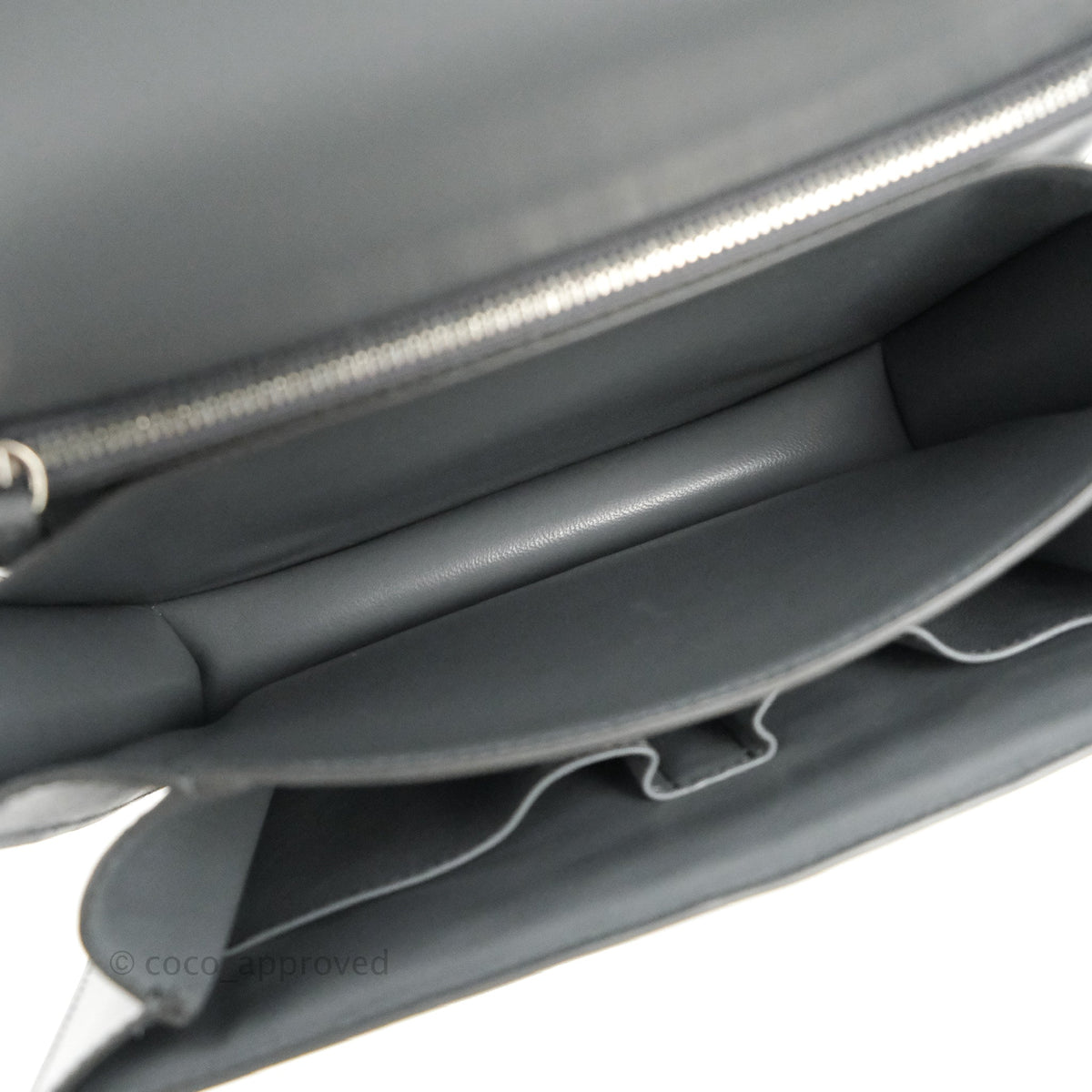 Celine Medium Classic Box Flap Grey Calfskin