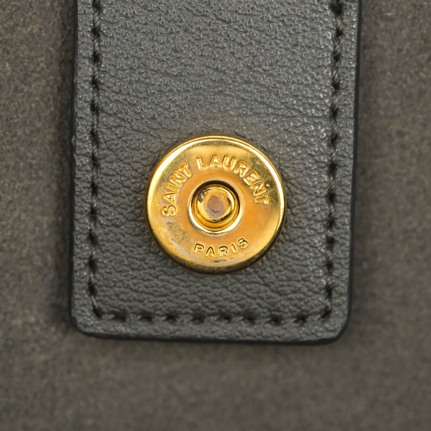 Saint Laurent East West with Pouch Dark Grey Calfskin Tote Bag