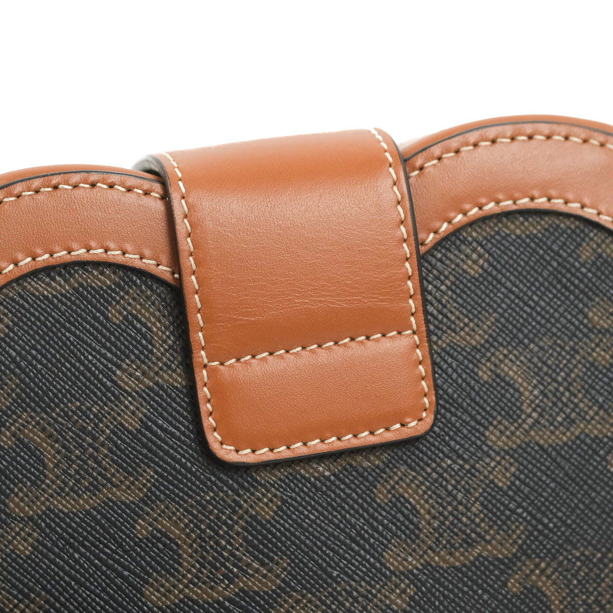 Celine Heart Tambour Bag Triomphe Canvas Tan