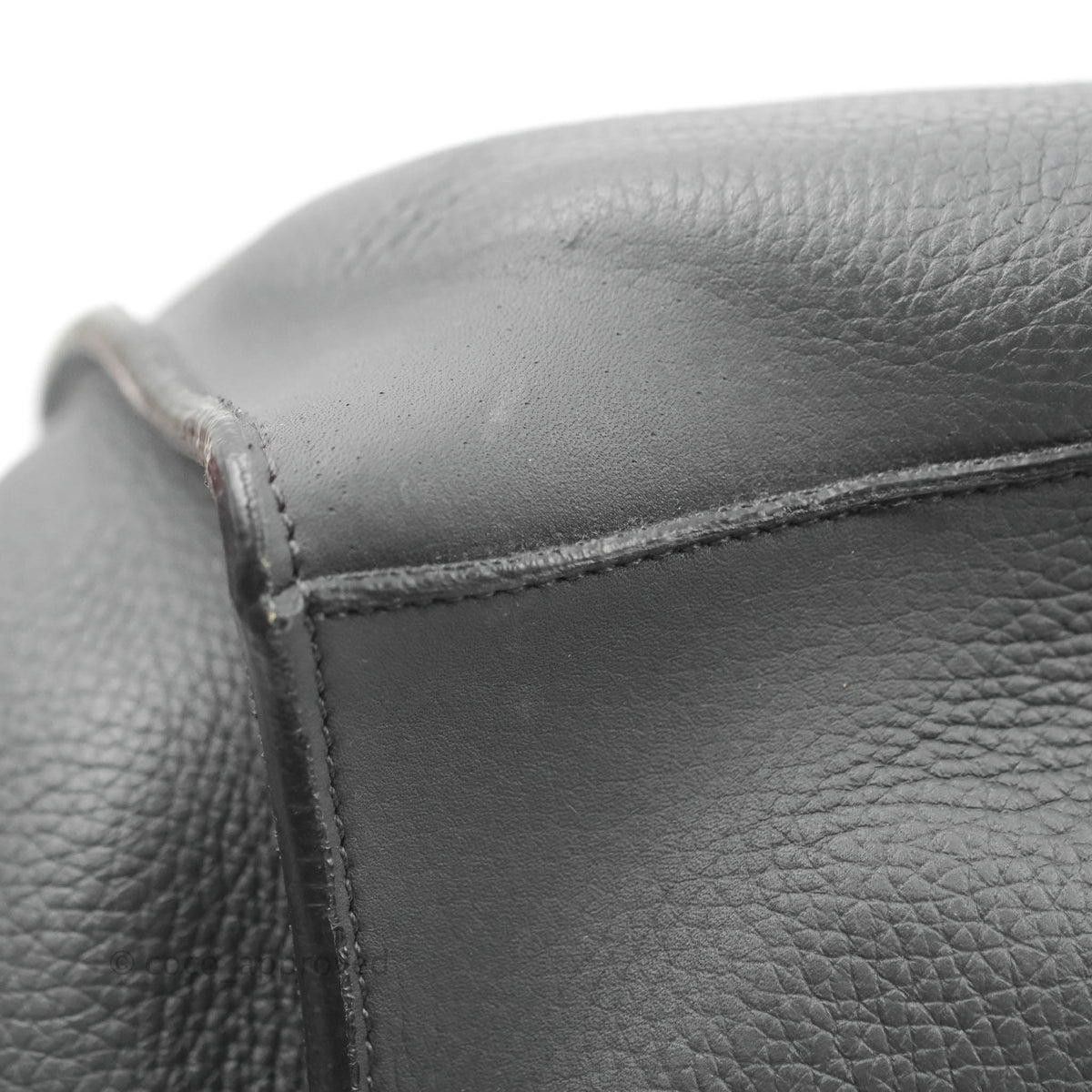 Celine Small Big Bag Black Supple Grained Leather Silver Hardware Dark Grey
