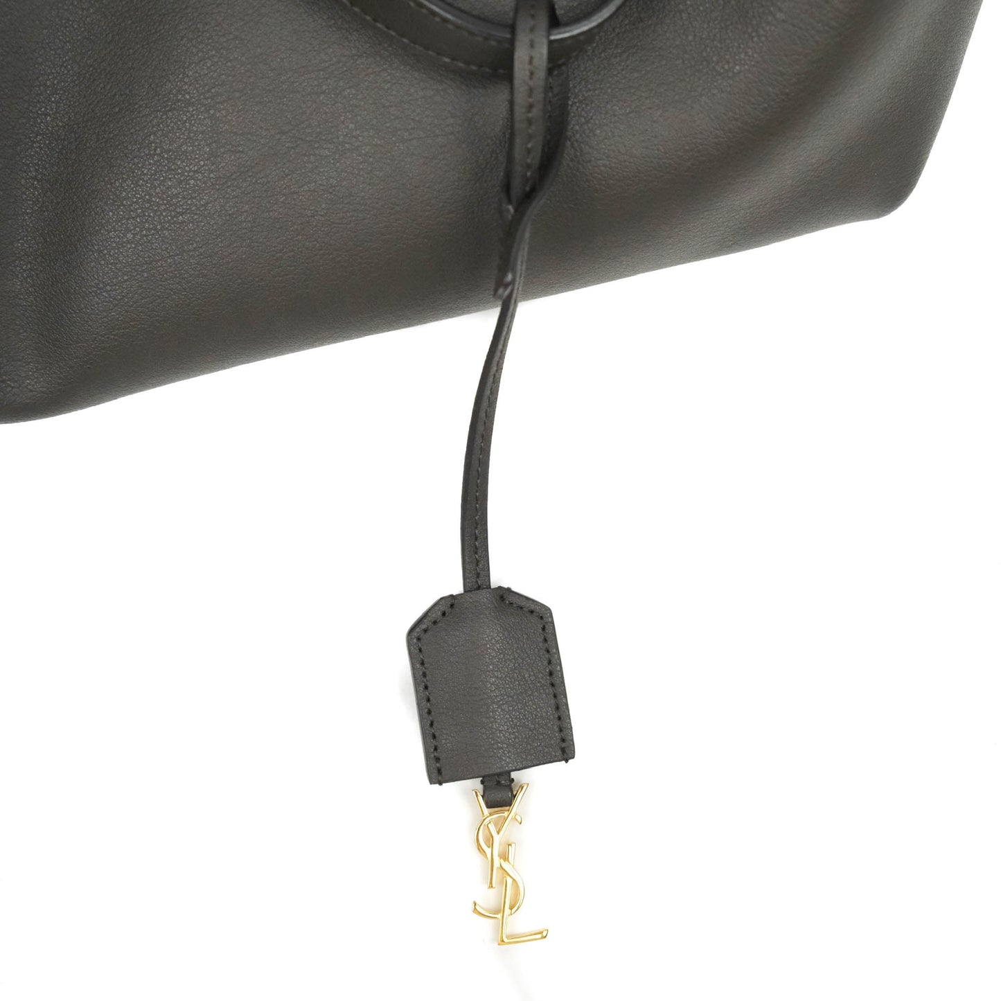 Saint Laurent East West with Pouch Dark Grey Calfskin Tote Bag