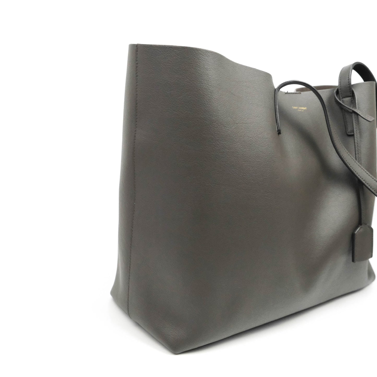 Saint Laurent East West with Pouch Dark Grey Calfskin Tote Bag