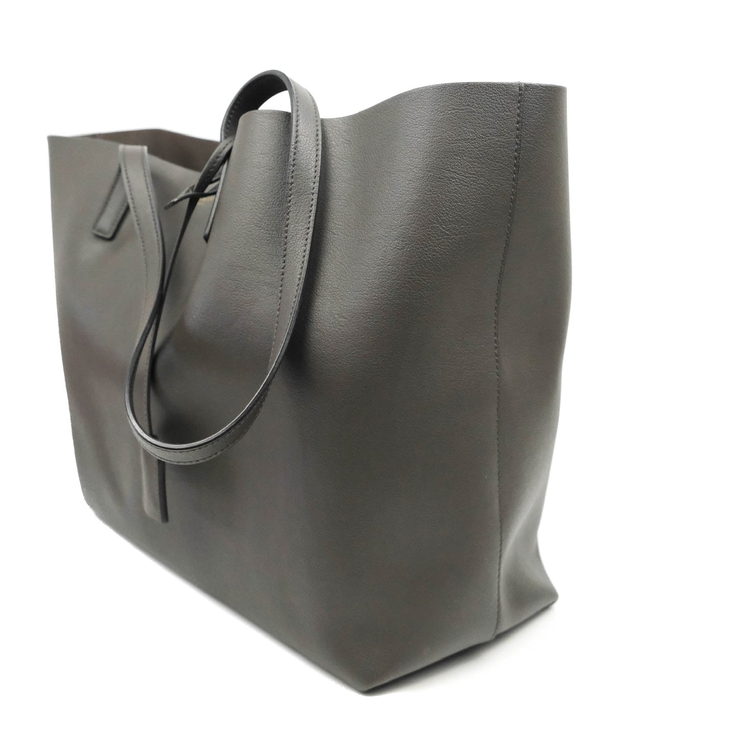 Saint Laurent East West with Pouch Dark Grey Calfskin Tote Bag