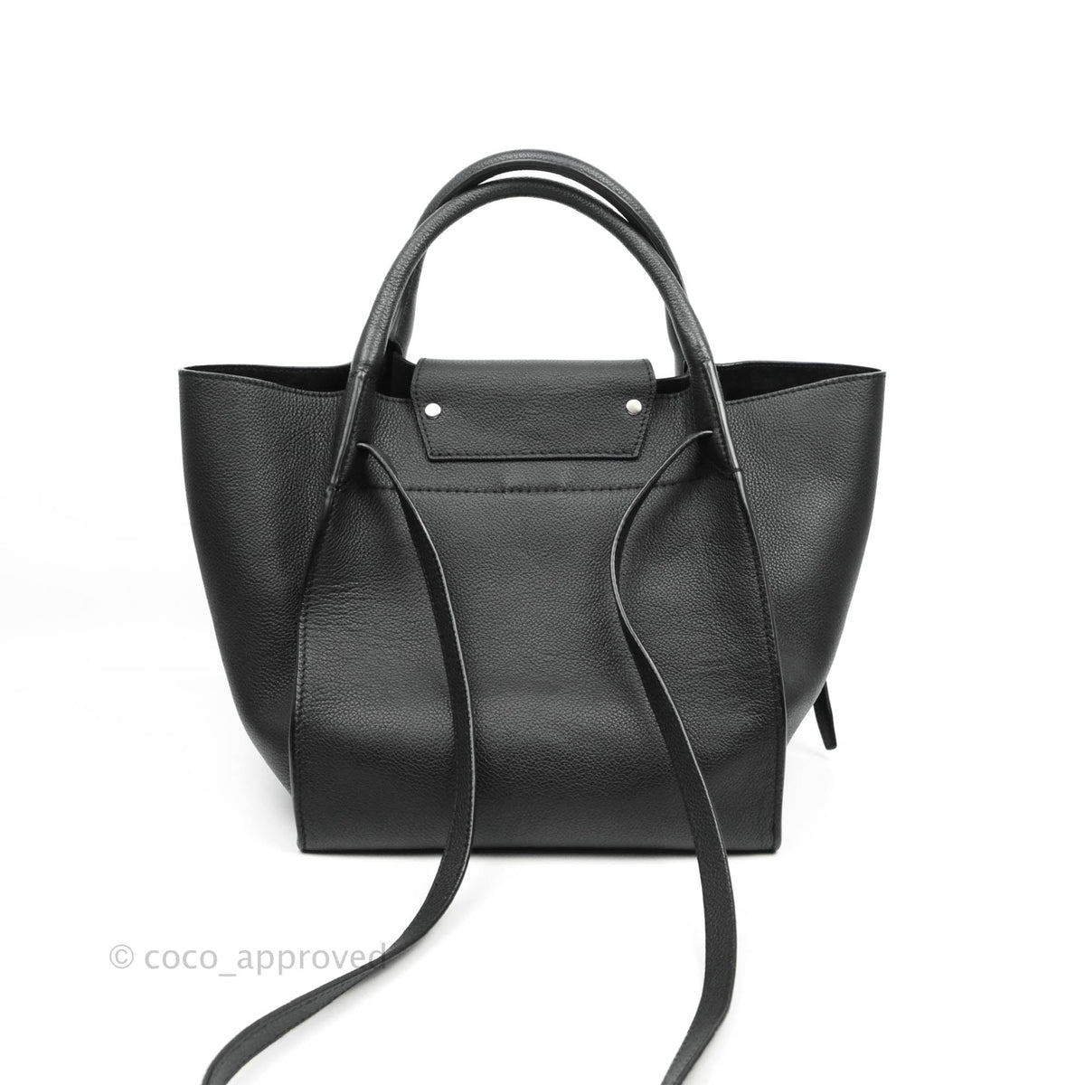 Celine Small Big Bag Black Supple Grained Leather Silver Hardware