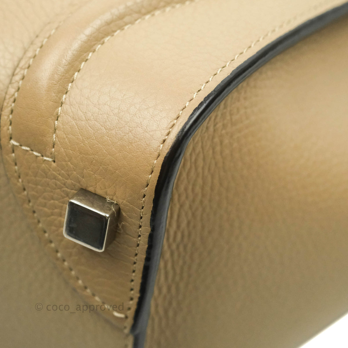 Celine Micro Luggage Handbag Dune Grained Calfskin