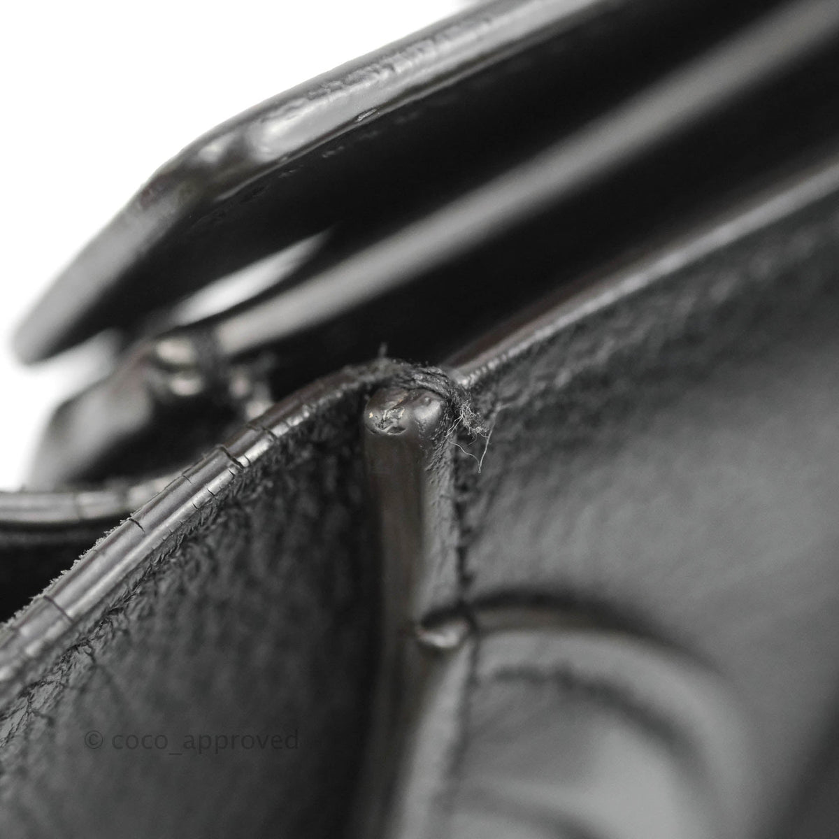 Celine Nano Luggage Black Drummed Calfskin Silver Hardware