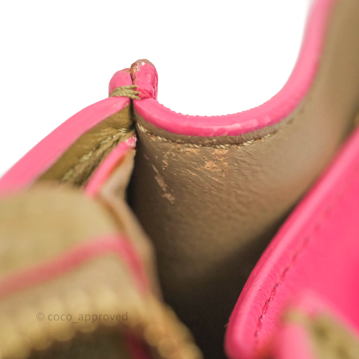 Celine Small Sleek Trapeze Beige Neon Pink Calfskin