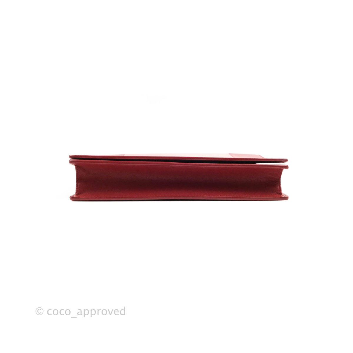 Celine Frame Evening Clutch On Chain Red Pink Smooth Lambskin Silver Hardware
