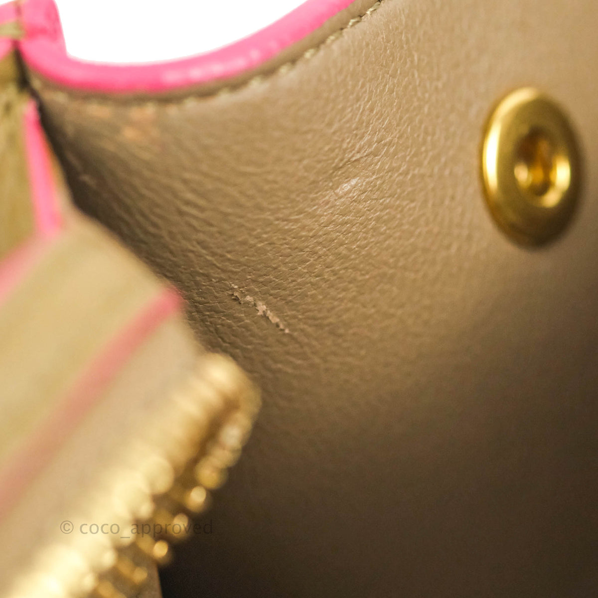 Celine Small Sleek Trapeze Beige Neon Pink Calfskin