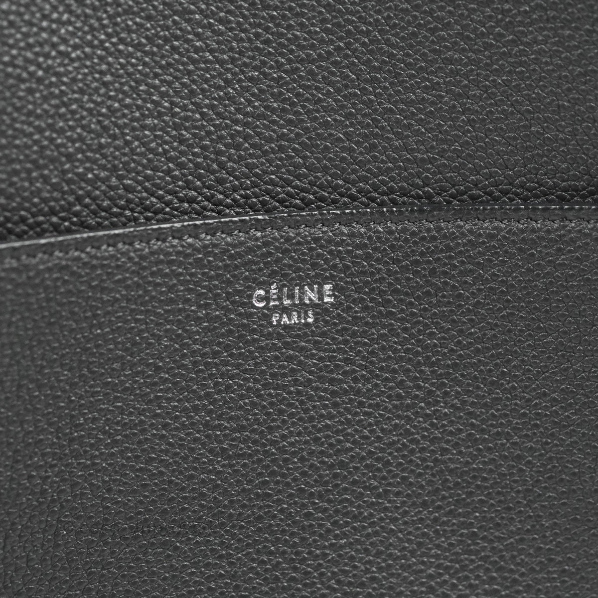 Celine Sangle Bucket Bag Grained Calfskin Grey