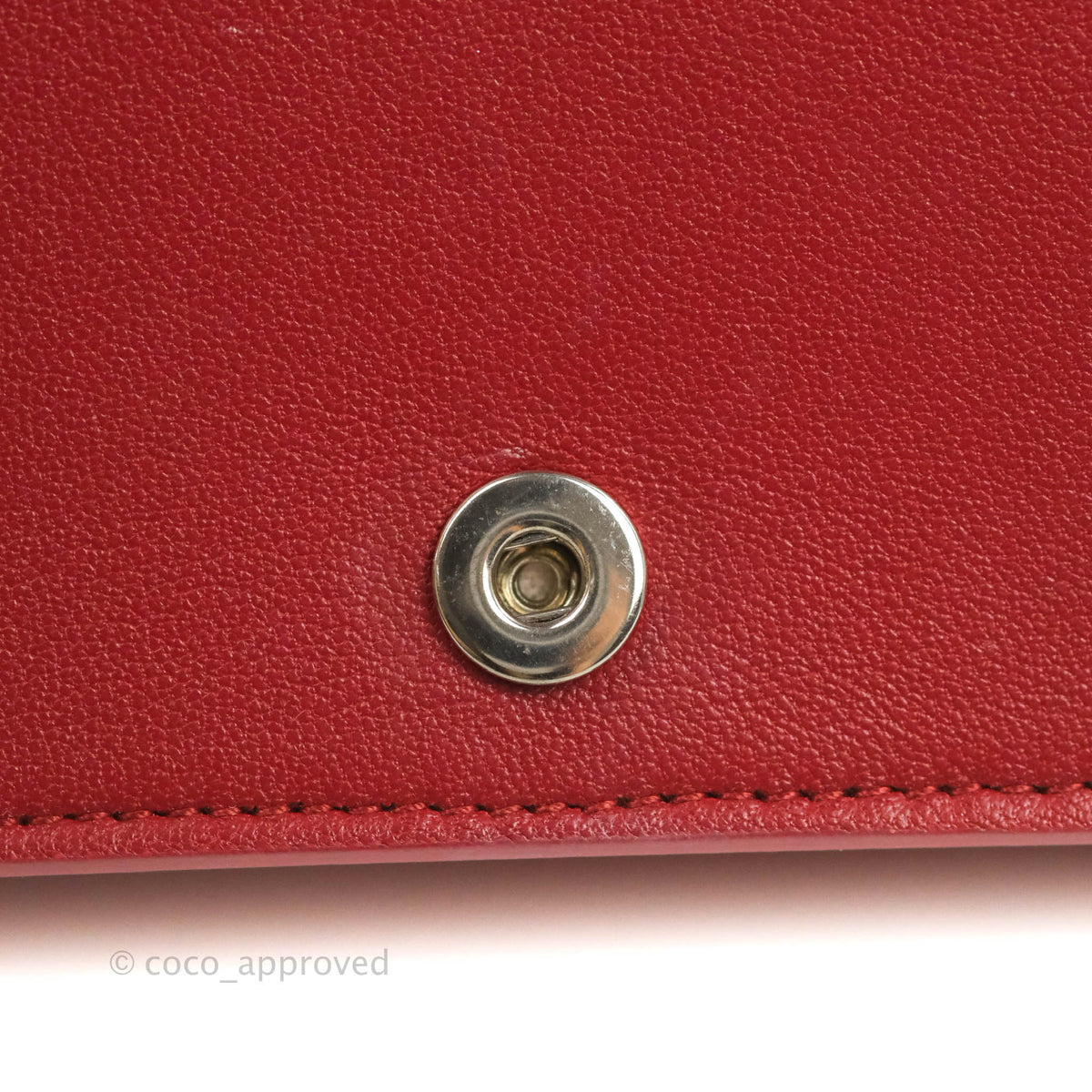 Celine Frame Evening Clutch On Chain Red Pink Smooth Lambskin Silver Hardware