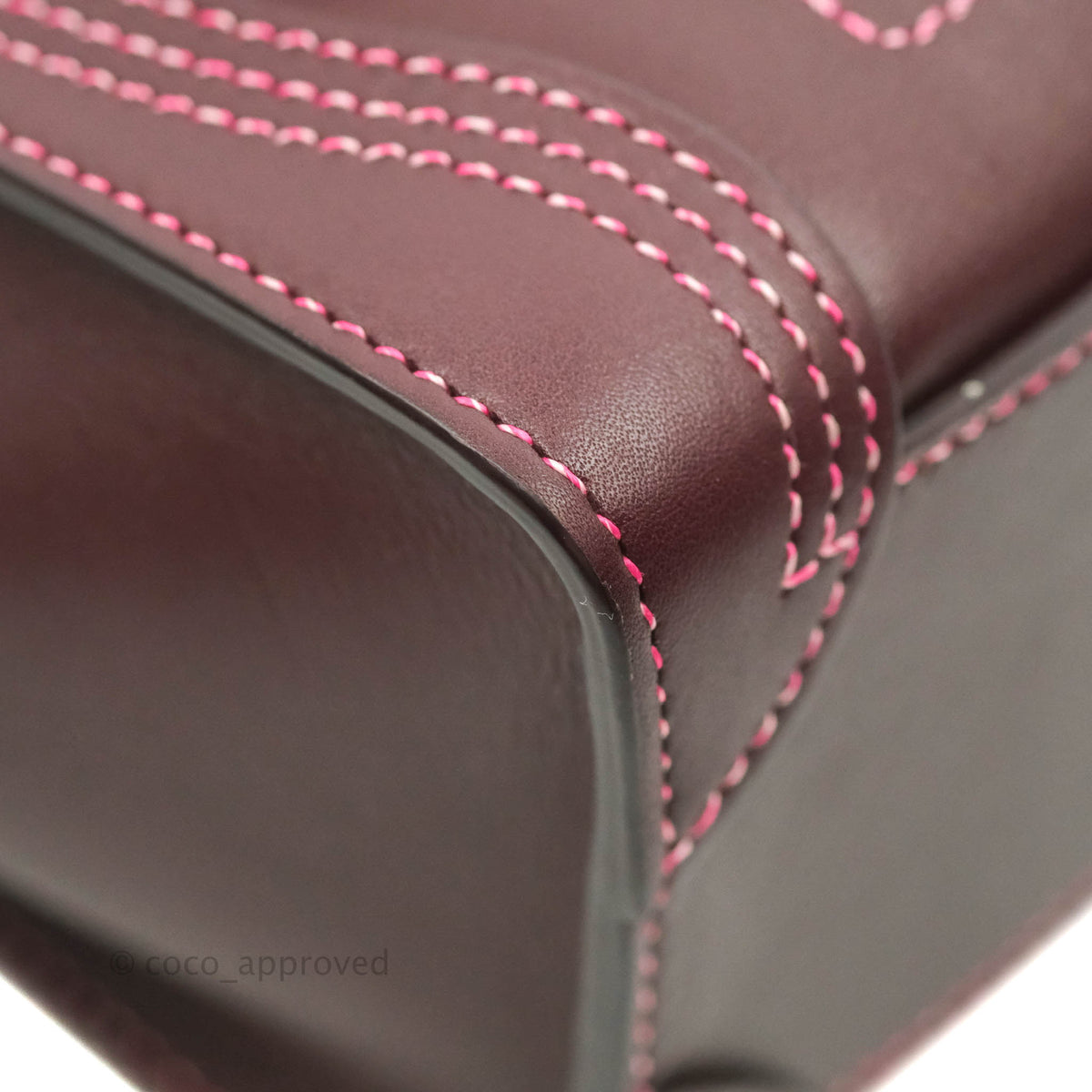 Celine Nano Luggage Bag Burgundy Gold Hardware