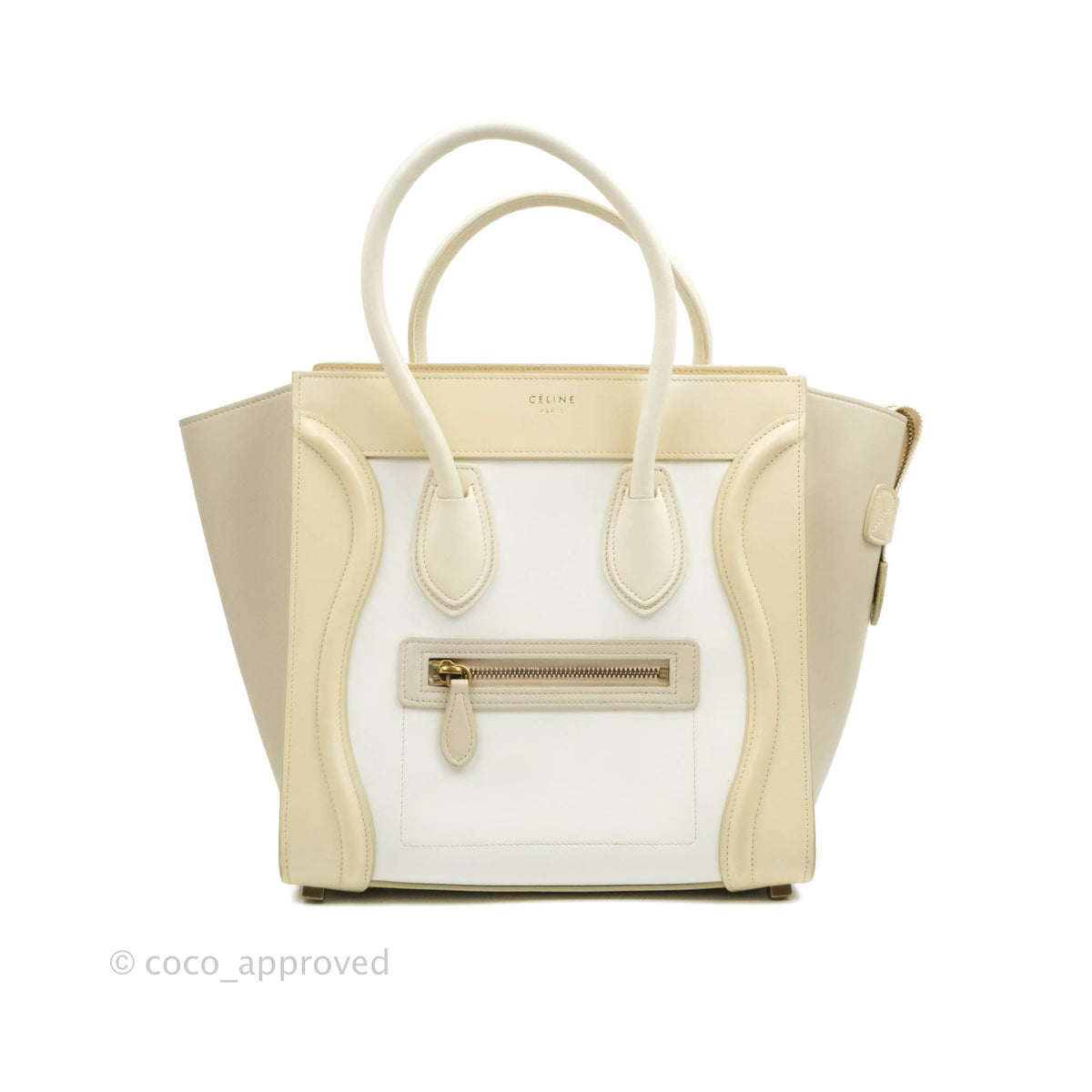 Celine Micro Luggage Light Beige/White Calfskin