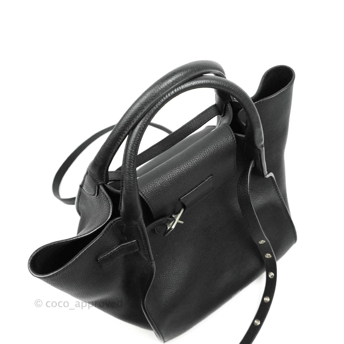 Celine Small Big Bag Black Supple Grained Leather Silver Hardware