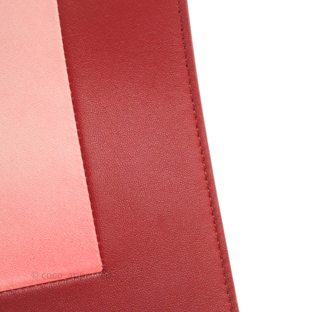 Celine Frame Evening Clutch On Chain Red Pink Smooth Lambskin Silver Hardware