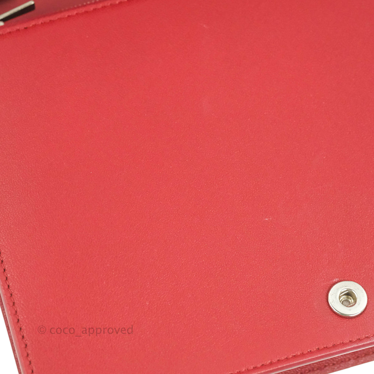 Celine Frame Evening Clutch On Chain Red Pink Smooth Lambskin Silver Hardware