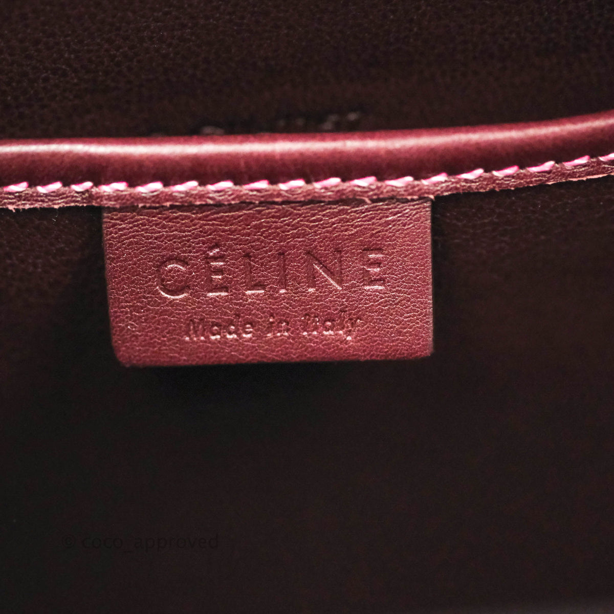 Celine Nano Luggage Bag Burgundy Gold Hardware