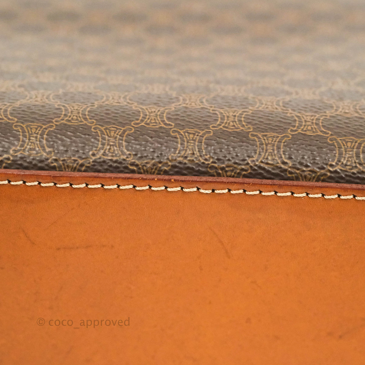 Celine Vintage Brown Canvas Top Handle Bag