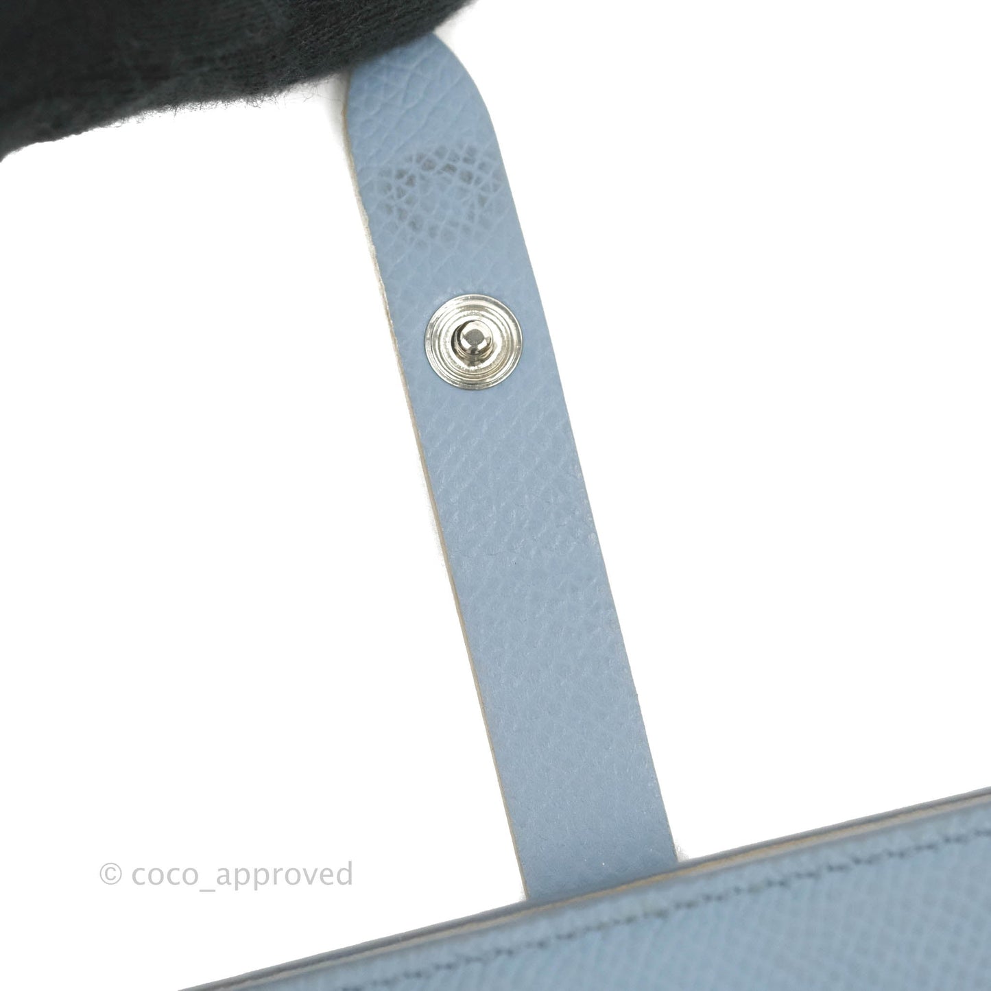 Celine Strap Medium Wallet Grained Leather Blue/Taupe