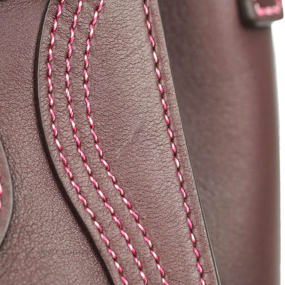 Celine Nano Luggage Bag Burgundy Gold Hardware