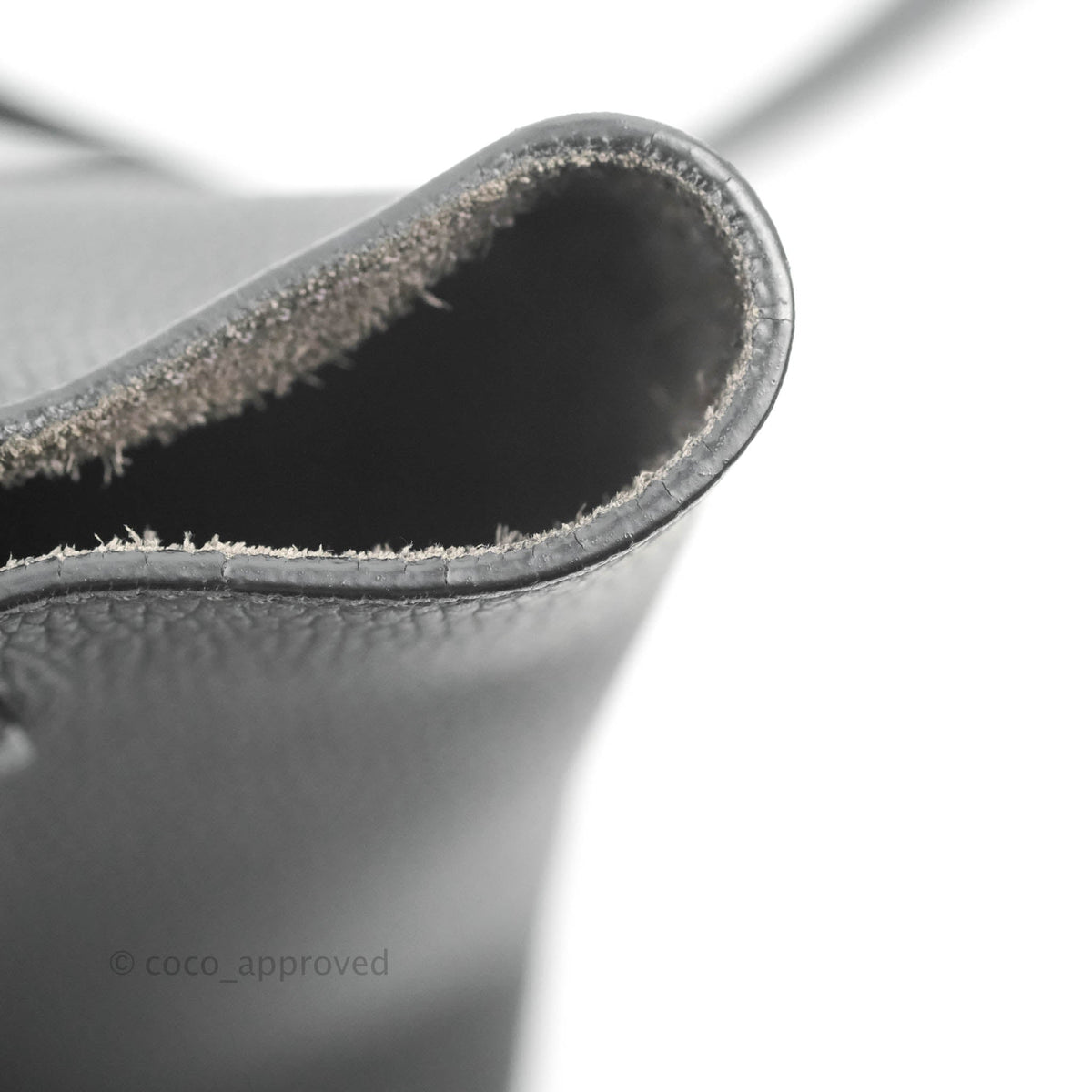 Celine Small Big Bag Black Supple Grained Leather Silver Hardware Dark Grey