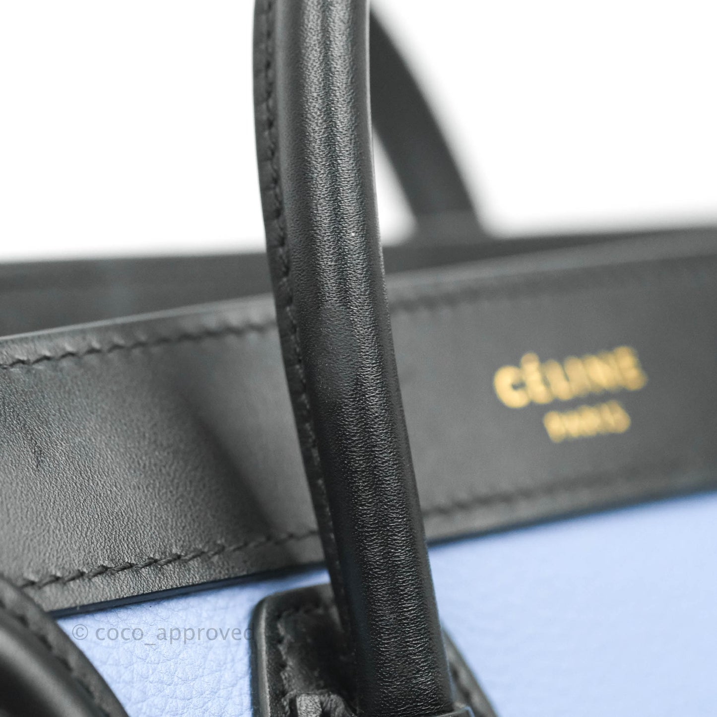 Celine Tri Color Blue/Khaki/Black Nano Luggage Tote
