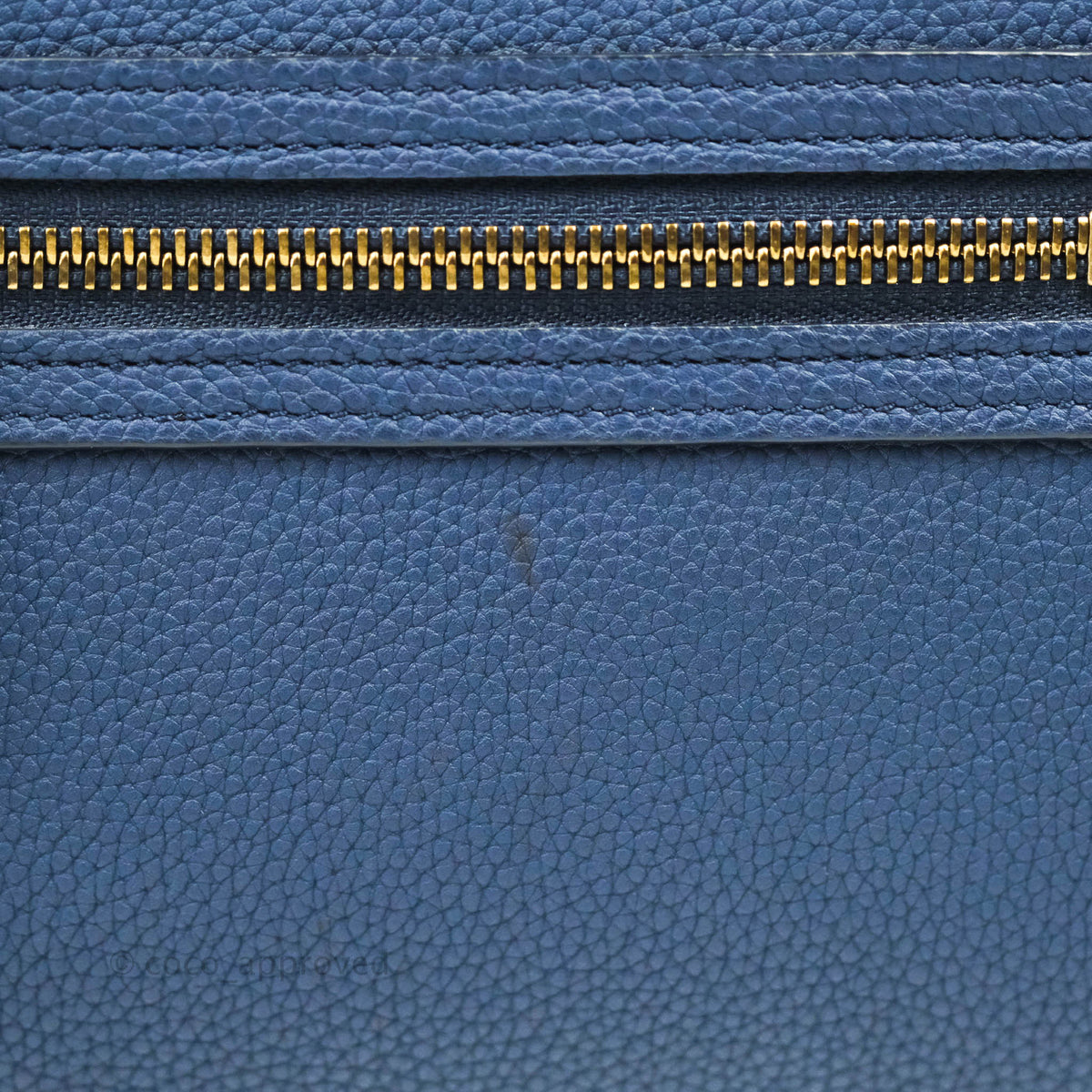 Celine Micro Luggage Handbag Navy Grained Calfskin Gold Hardware
