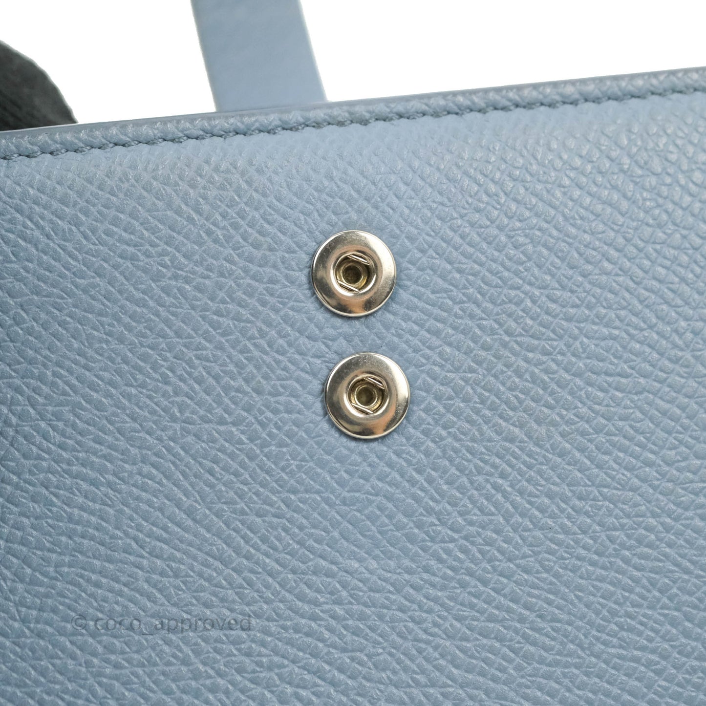 Celine Strap Medium Wallet Grained Leather Blue/Taupe