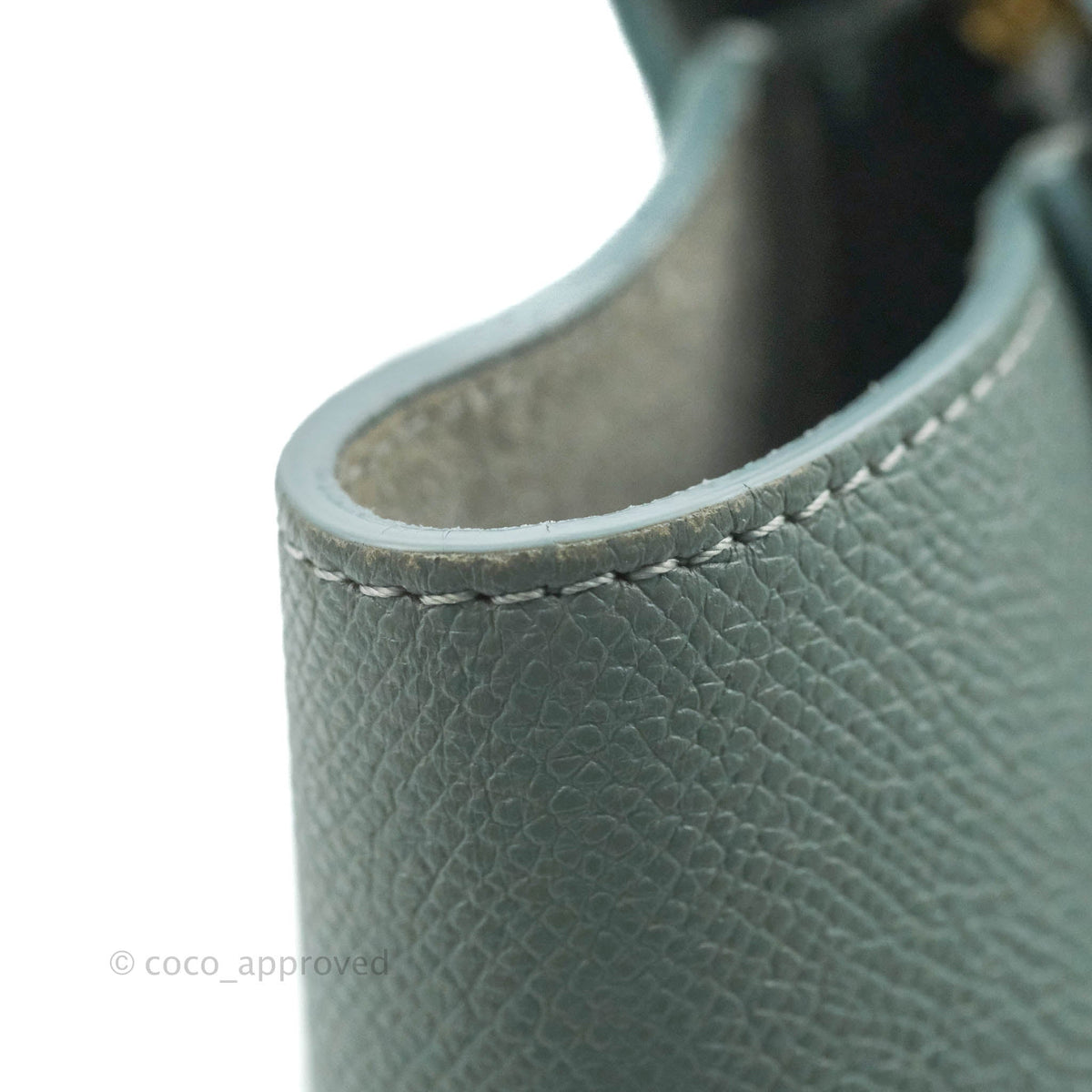 Celine Micro Belt Bag Light Blue Grained Calfskin Gold Hardware