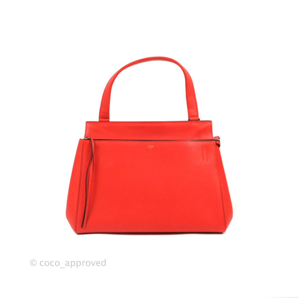Celine Edge Bag Tomato Red Grained Calfskin