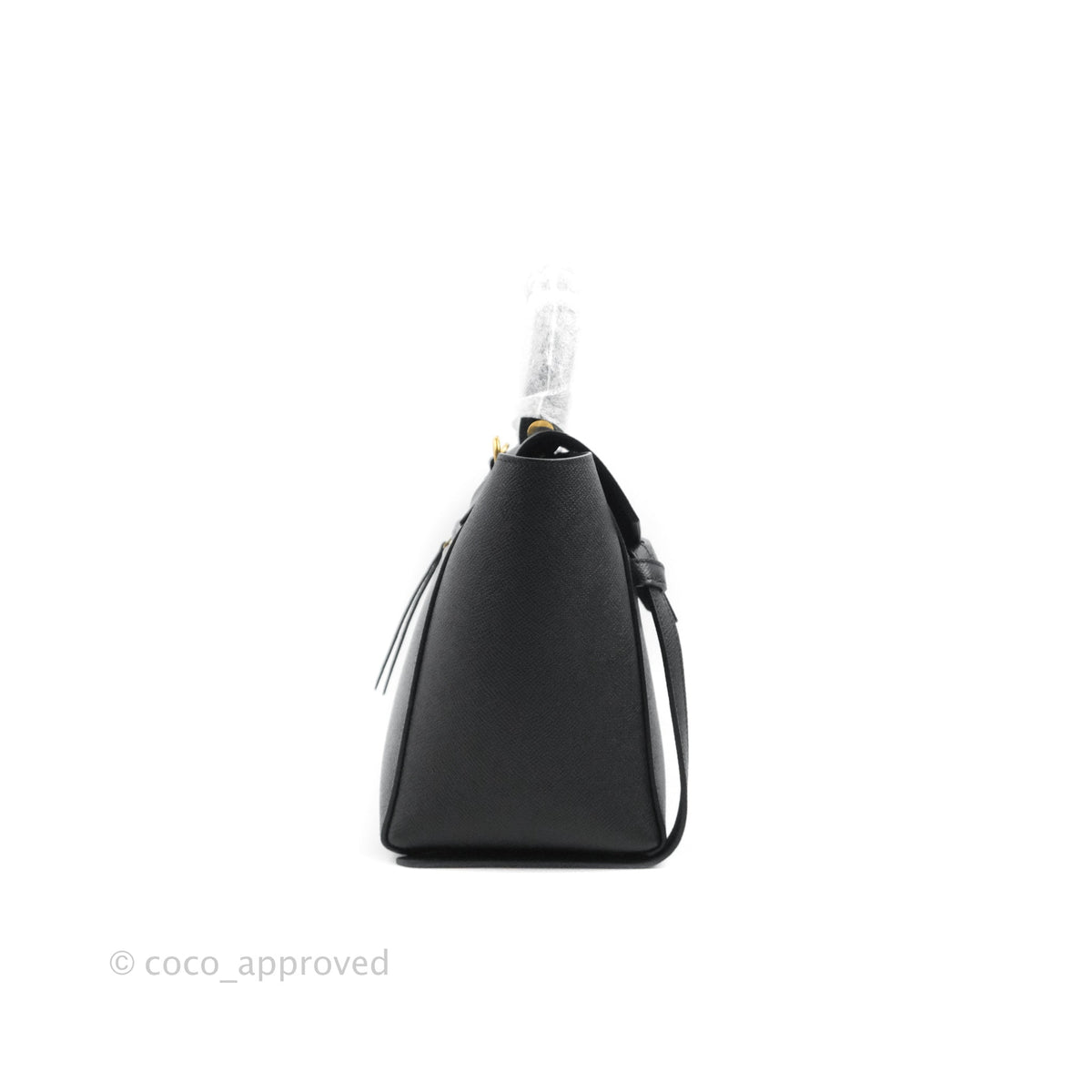 Celine Micro Belt Bag Dark Grey Grained Calfskin Gold Hardware