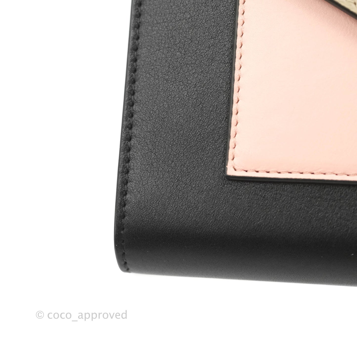 Celine Pocket Envelope Wallet on Chain Beige/Pink/Black