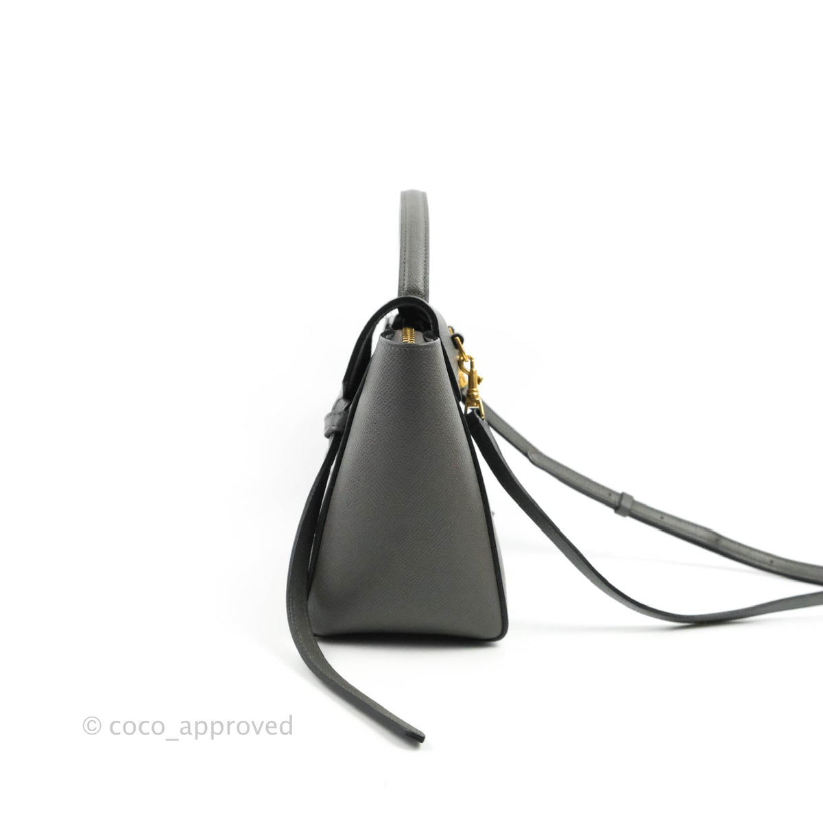 Celine Nano Belt Bag Grey Grained Calfskin Gold Hardware