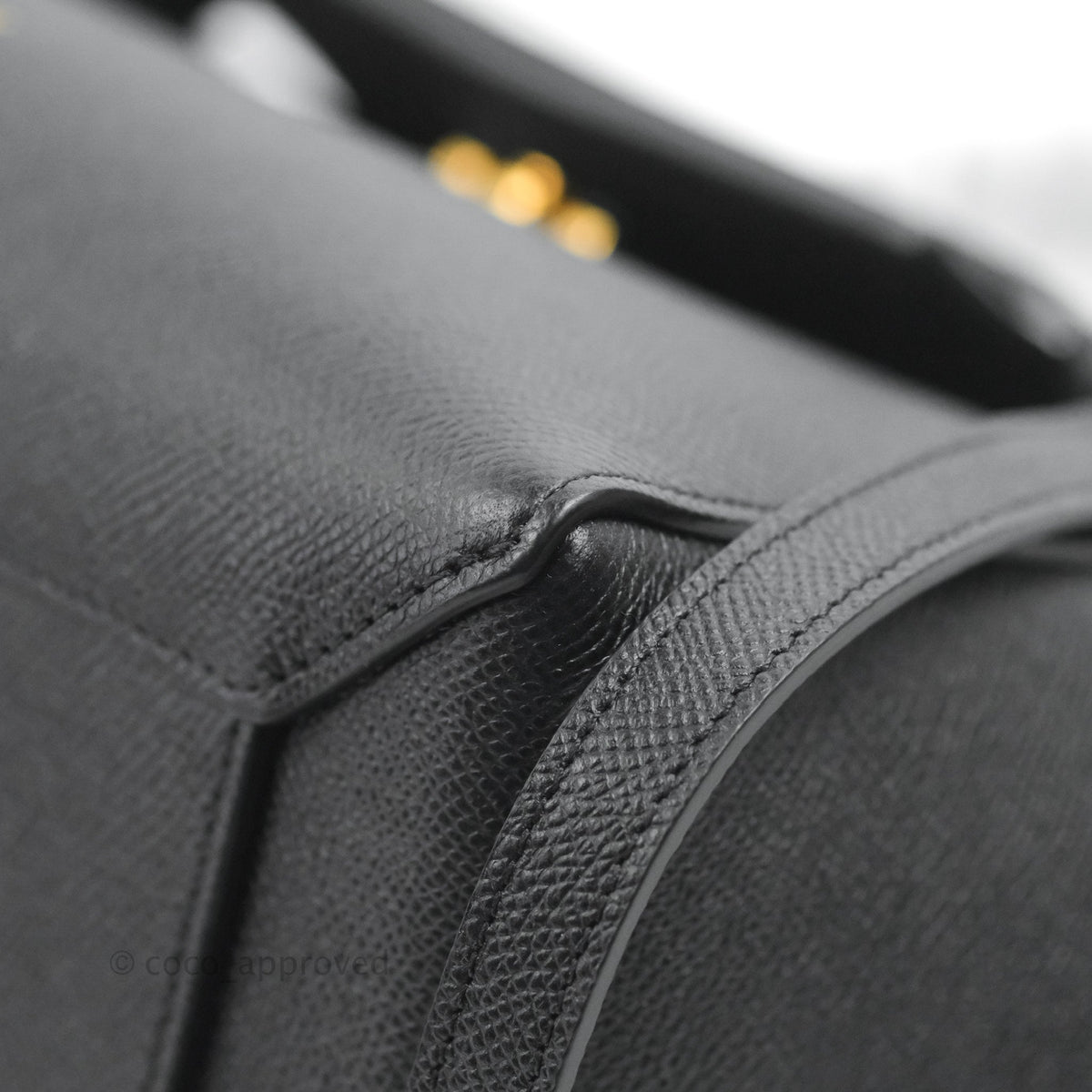 Celine Micro Belt Bag Dark Grey Grained Calfskin Gold Hardware